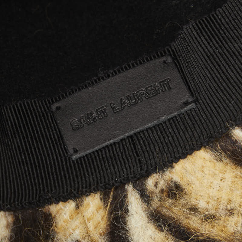 Saint Laurent Top Hat in Wool Beige Ladies