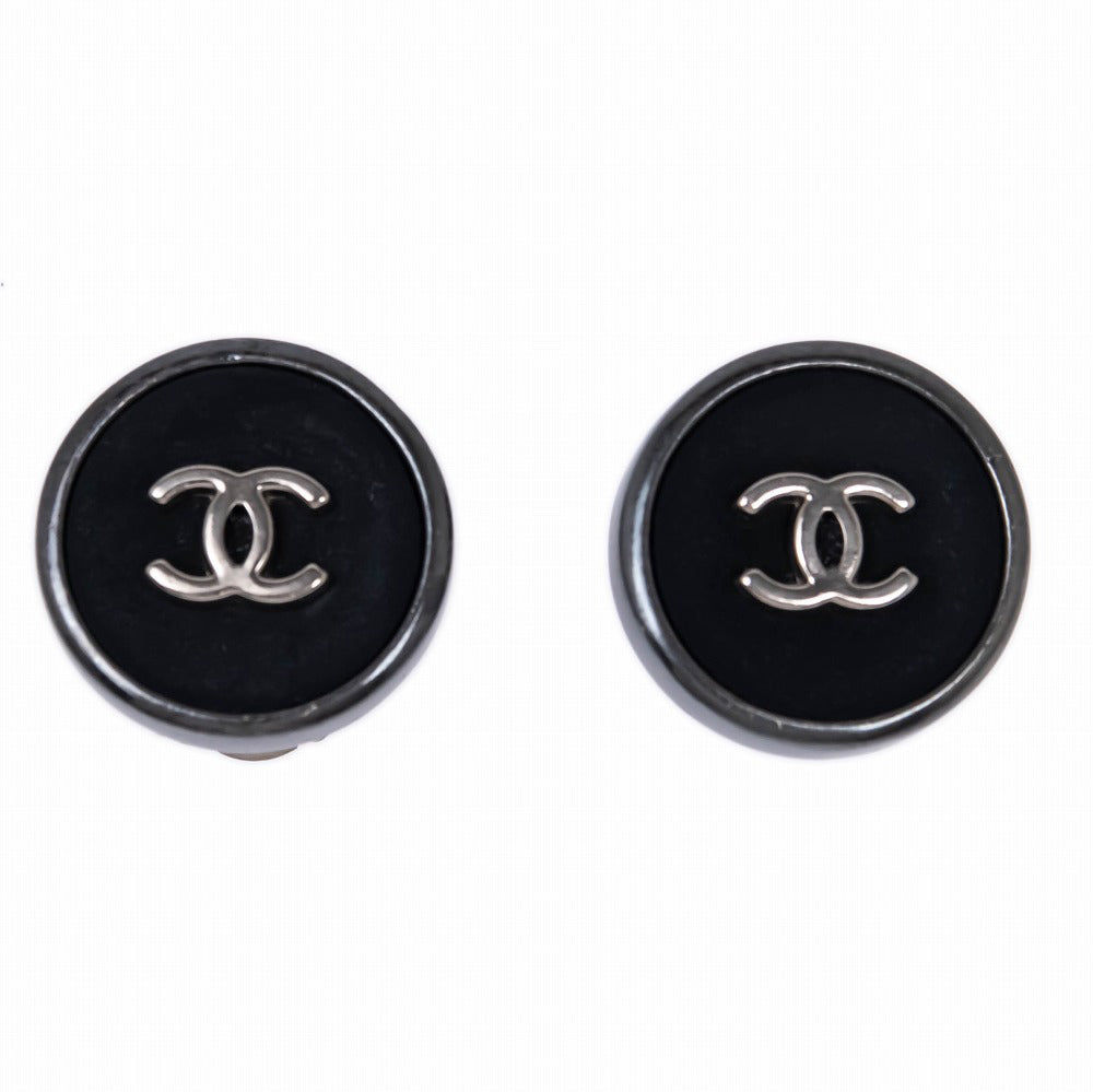 Chanel Earring 96P Coco Silver Black Vintage  Accessories