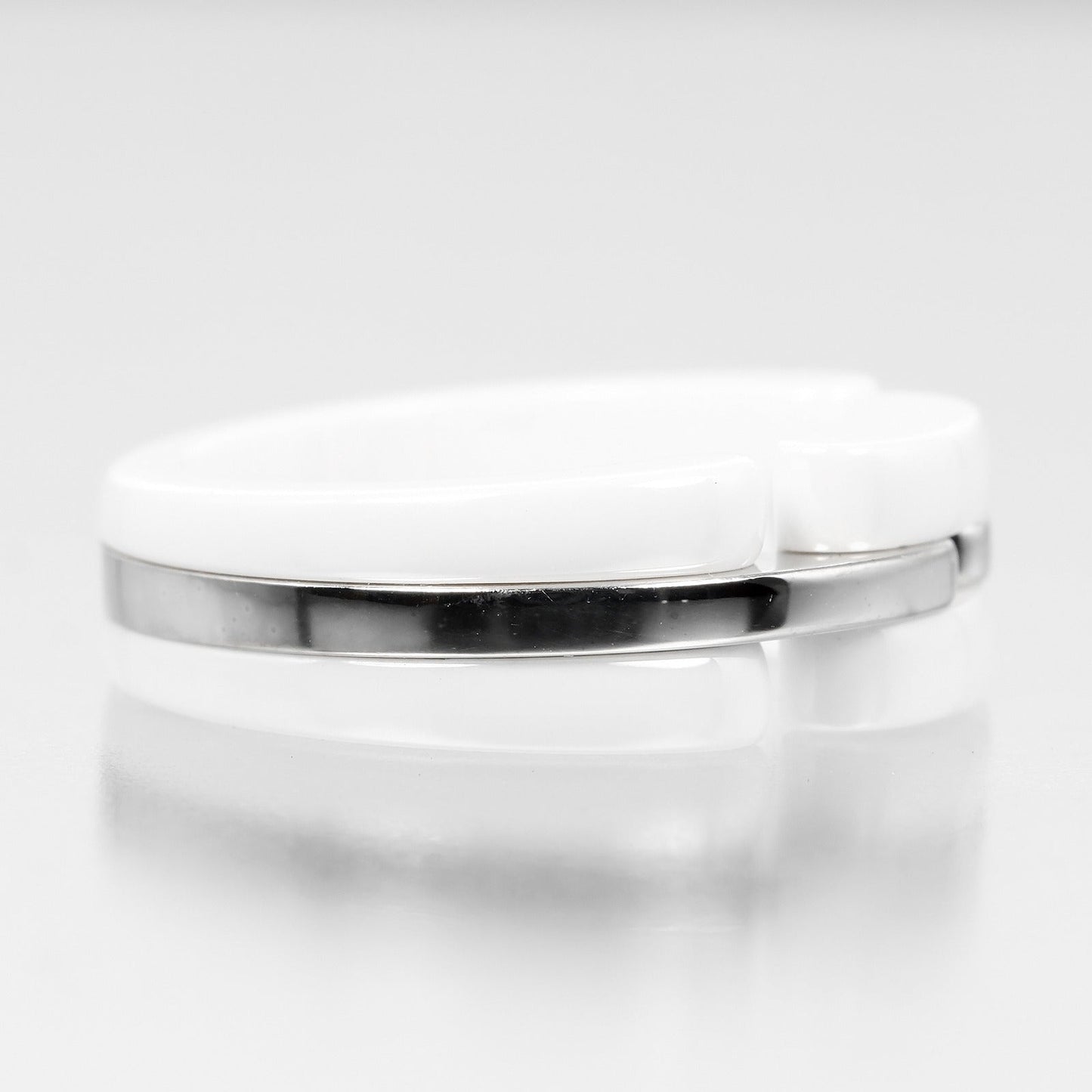 Chanel Ultra Collection 6.5 Ring Ring K18 WG White G White Ceramic  6.34g