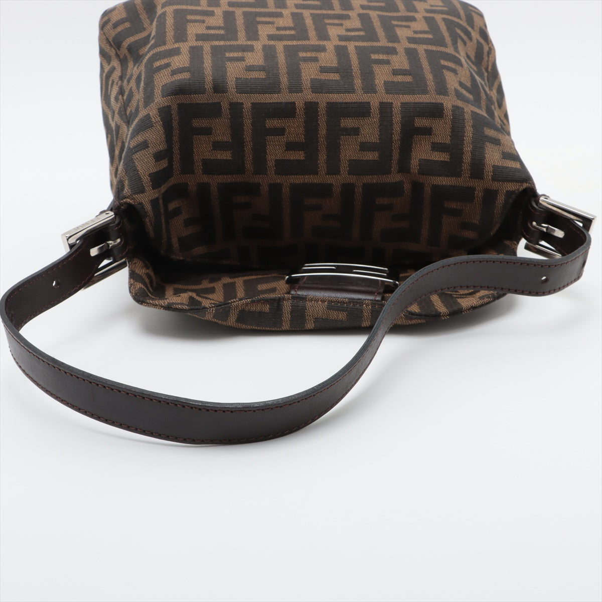 Fendi Zucca Canvas x Leather Shoulder Bag Brown