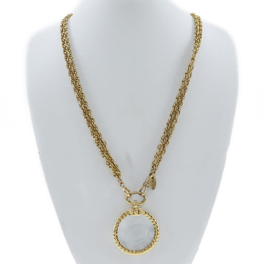 CHANEL Loupé Necklace Double Chain Vintage G  French made  106.5g Loupe  Secondary Loupé Collar