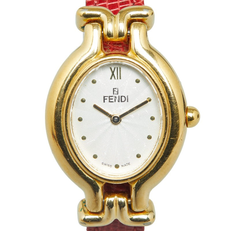 Fendi Overface Watch 640L Quartz White  Dial Leather   Fendi