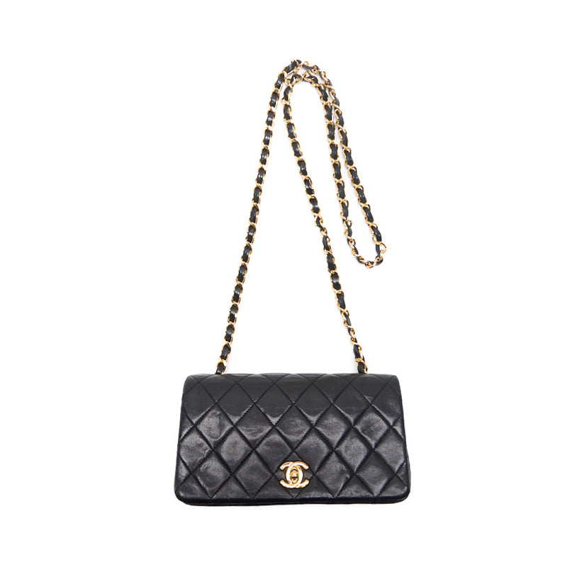 Chanel Mini Trace Full Flap Turnlock Chain Shoulder  Black  Shoulder Bag Miniature Shoulder Bag  Bag Hybrid  Ship SS] E-