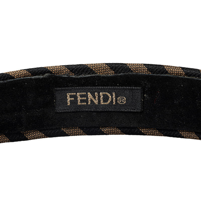 Fendi Pekan Hairband Katyusha Brown Black Canvas  Fendi