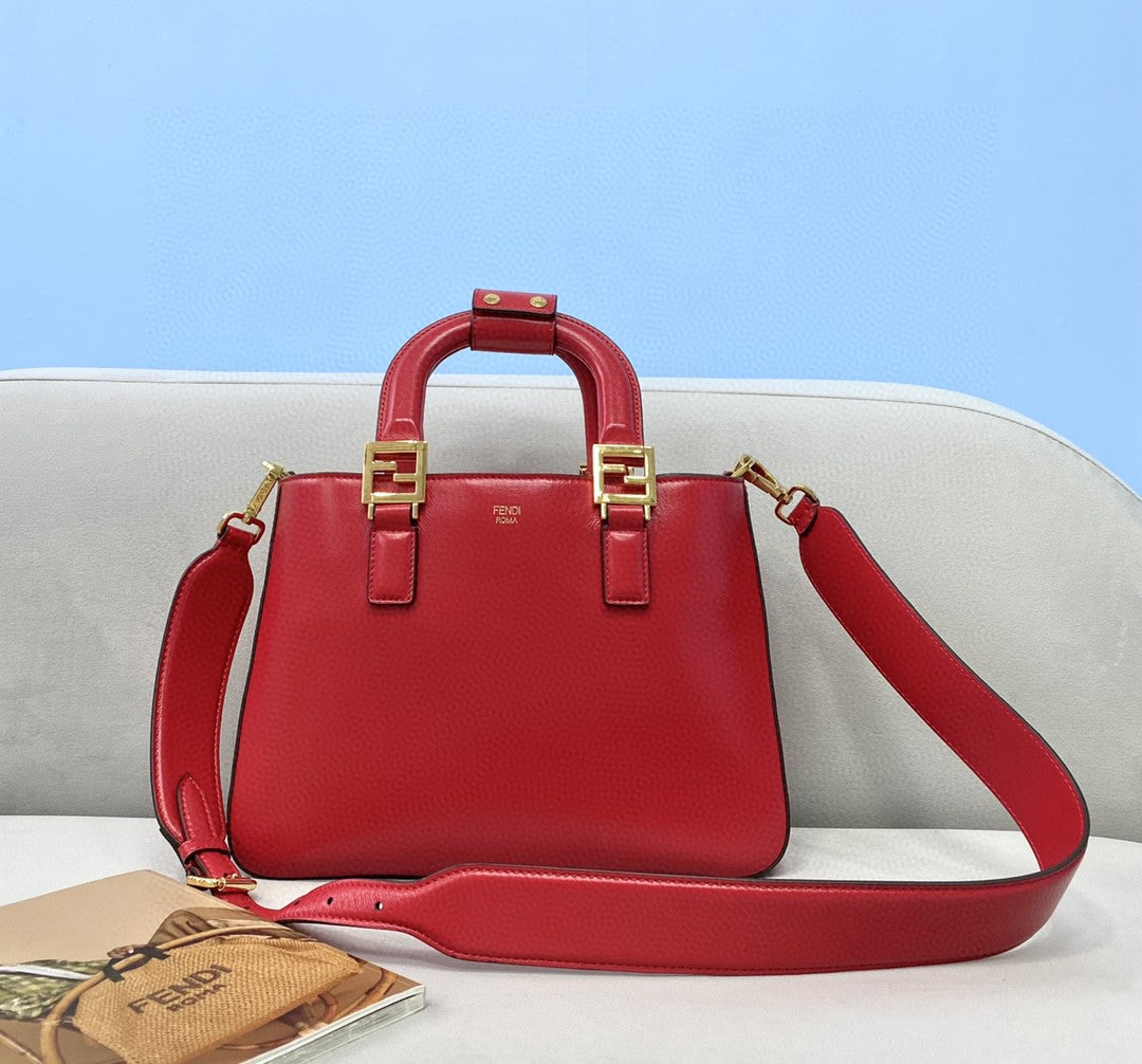 FI Medium FF Tote Shoulder Red Bag For Woman 38cm/15in