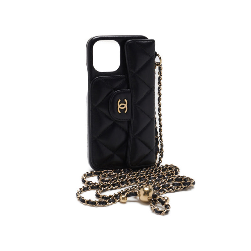 Chanel Matrasse Smartphone Case (iPhone 13pro) Chain Sder  Black  Shoulder Bag  Shellder Bag Ladies Bag Hybrid 【 Ship】 Ladies Online