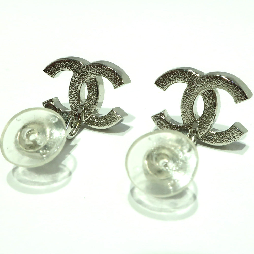 Chanel Earring Coco B22 Jewelry Accessories Silver Black   Box