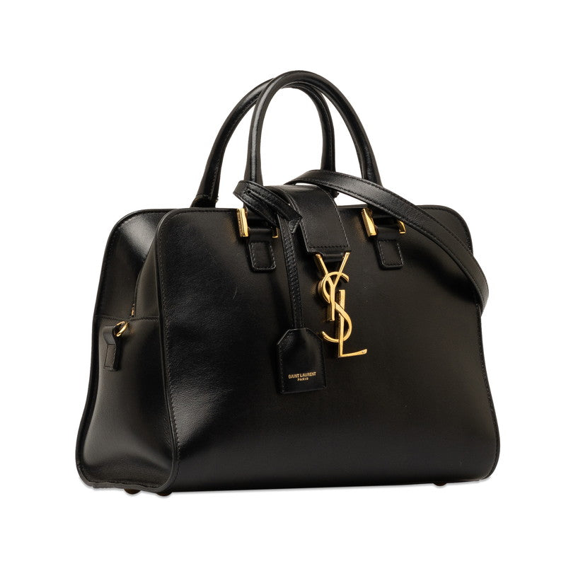 Saint Laurent Monogram Cabas Handbag 2WAY 472466 Black Leather  Saint Laurent