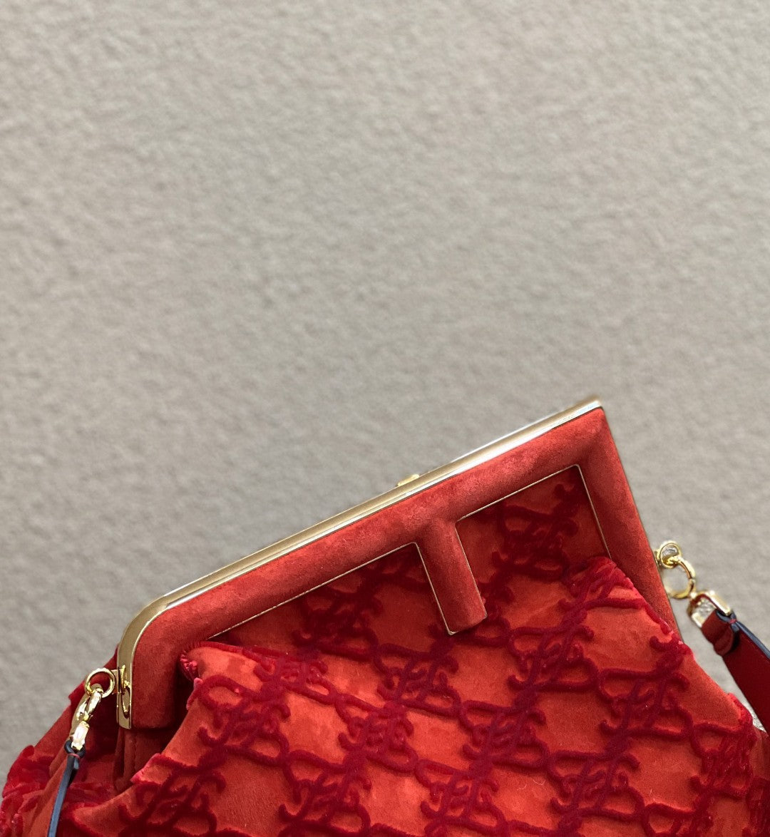 Fendi Fendirst Medium Red Bag For Woman 32.5cm/13in