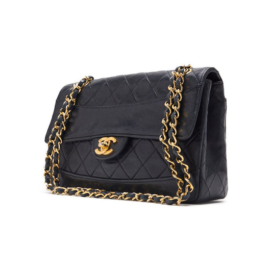 Chanel Matrasse Turn-Lock  Flap Chain Shoulder  Black  Shoulder Bag  Shoulder Bag Ladies Shoulder Bag Hybrid 【 Ship】【SS】 E-