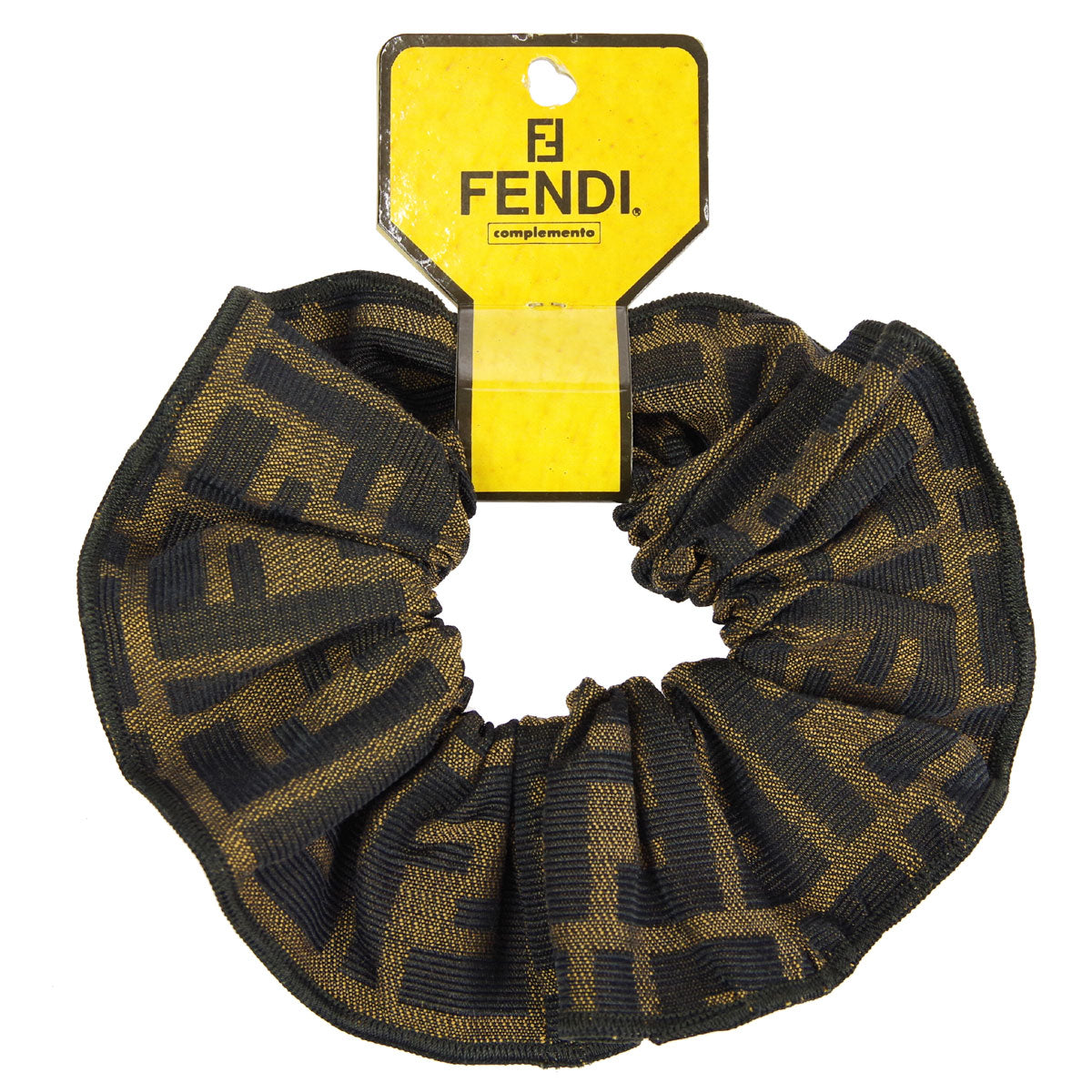 Fendi Zucca Hair Rubber Scrunchie Brown