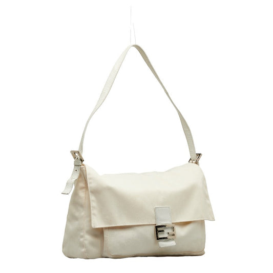 Fendi Manma Bucket Sliding Shoulder Bag White Linen Leather Ladies Fendi