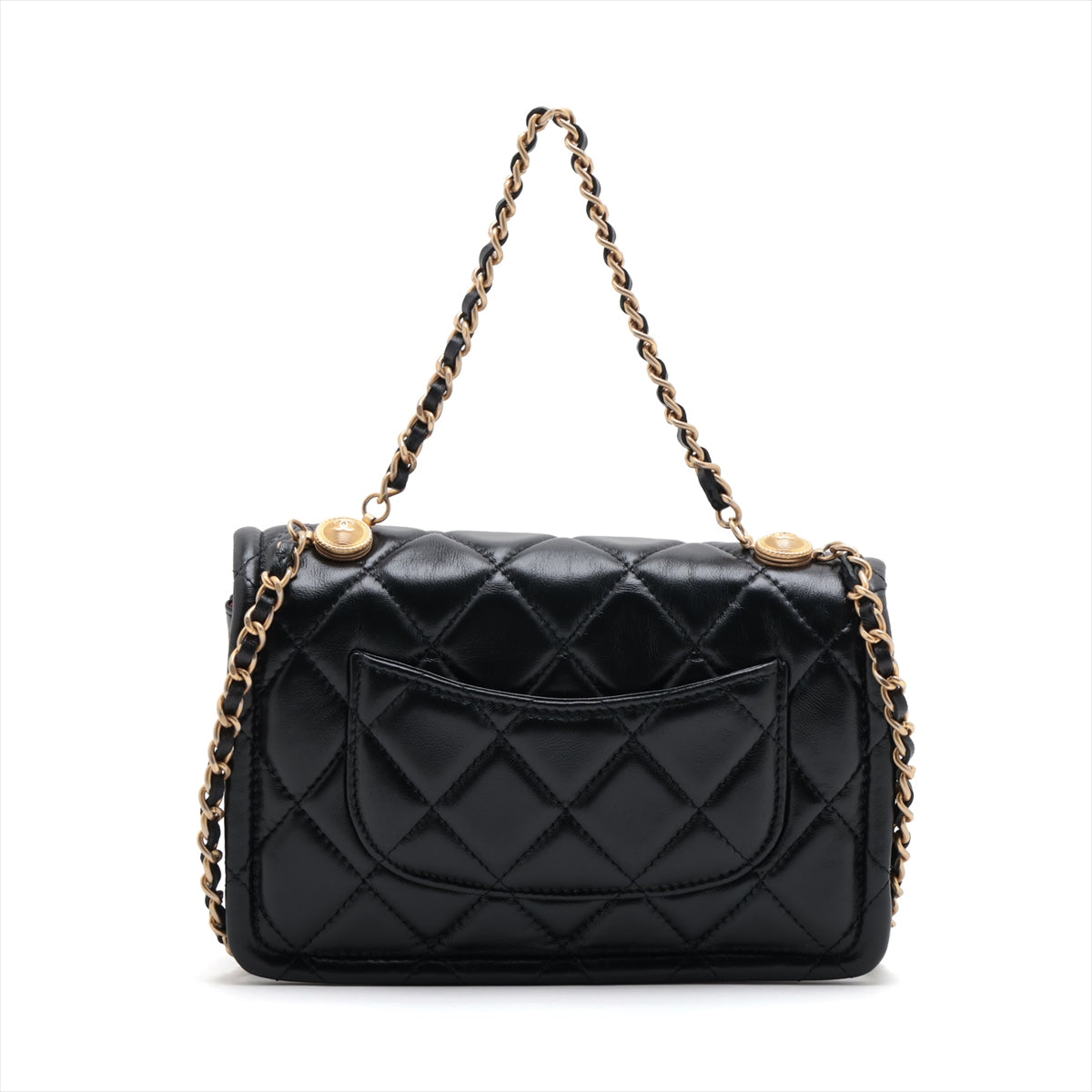 Chanel Lambskin  Chain Shoulder Bag Black G