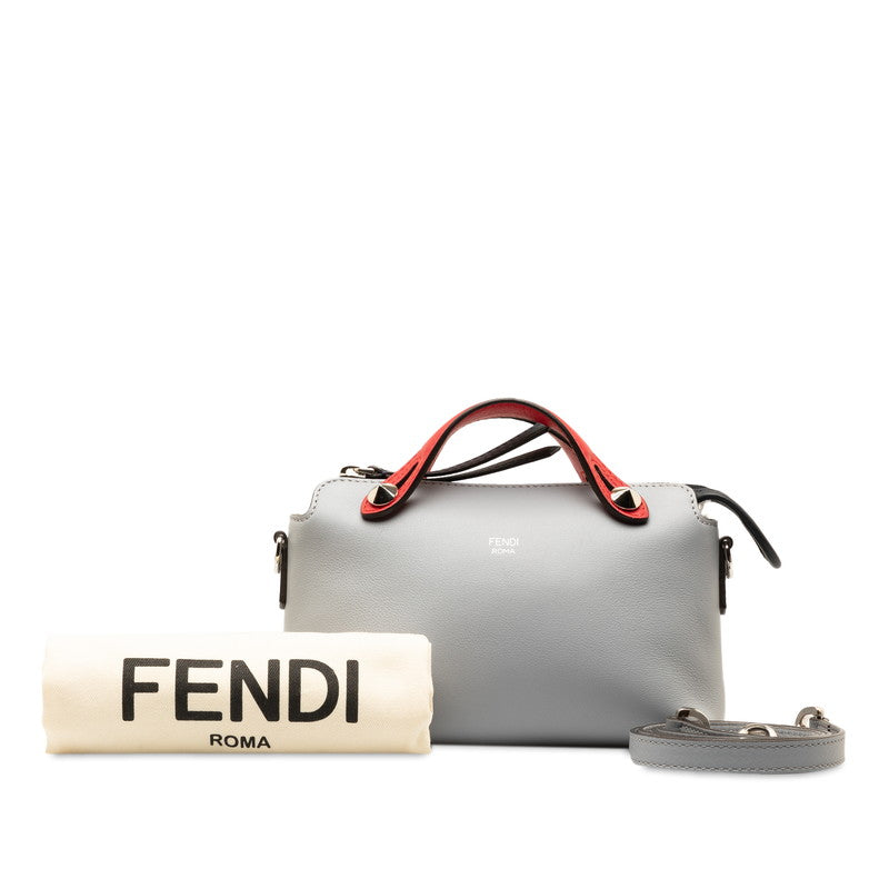 Fendi Byzaw Mini Handbag 2WAY 8BL135 Gray Red Leather  Fendi