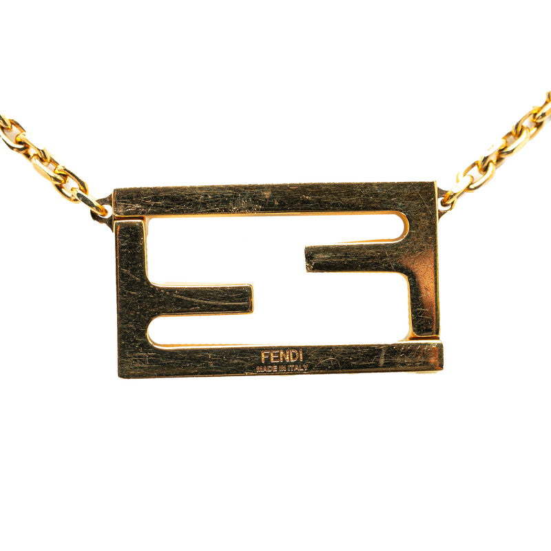 Fendi FF logo line stone chain necklace g metal ladies Fendi