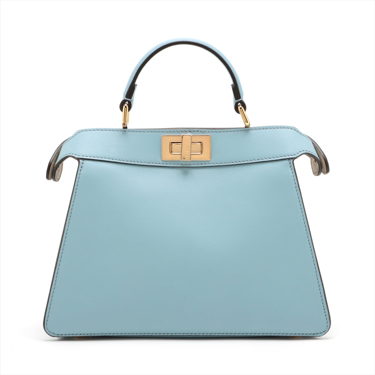 Fendi Peekaboo ICEU Small Leather 2WAY Handbag Blue 8BN327