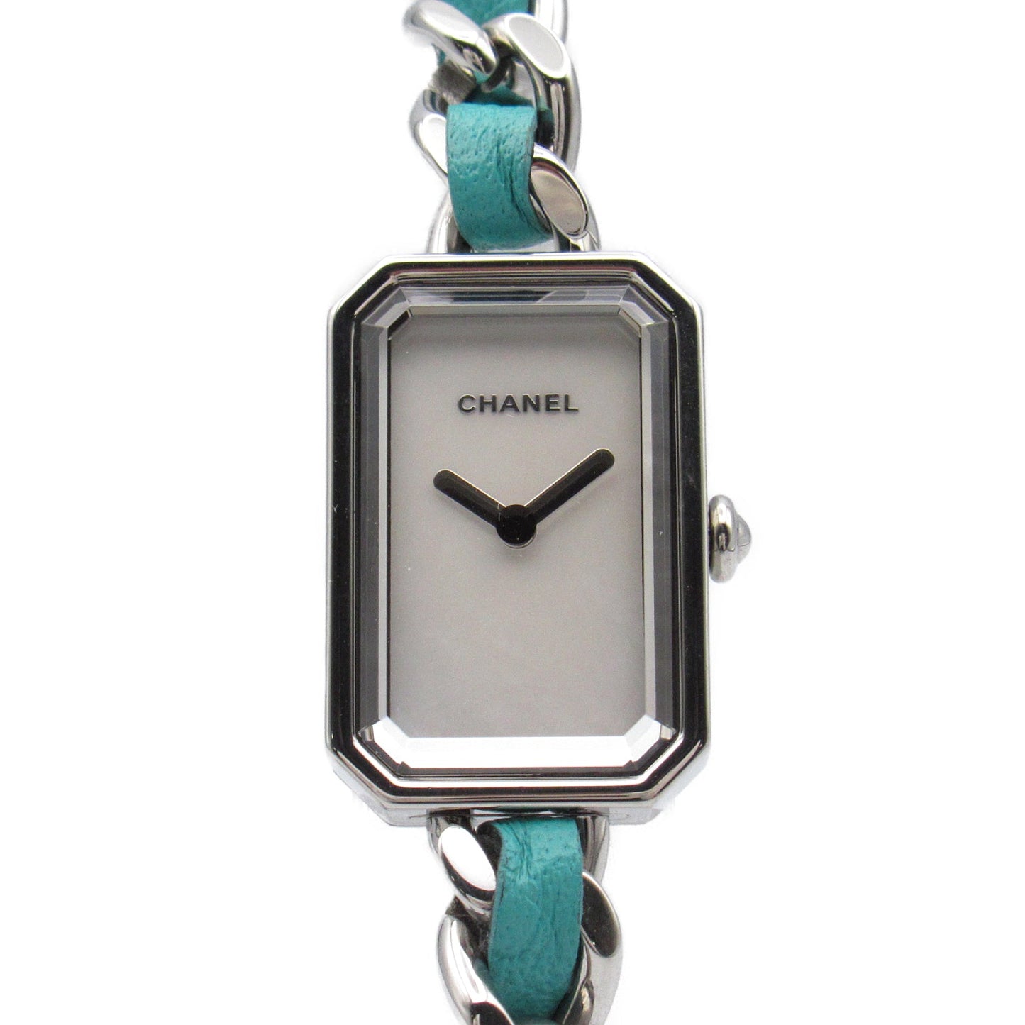 Chanel Premium Lock Pop  Watch Stainless Steel Leather Belt  White H4559