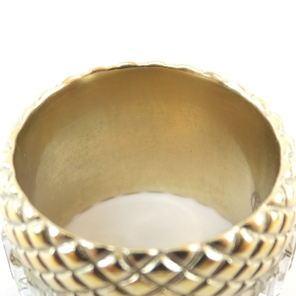 CHANEL CHANEL RING LINE STONE WHITE GOLDEN COLOR COCOMARK B18C 12 NUMBER LADY ACCESSORY SMALL RING