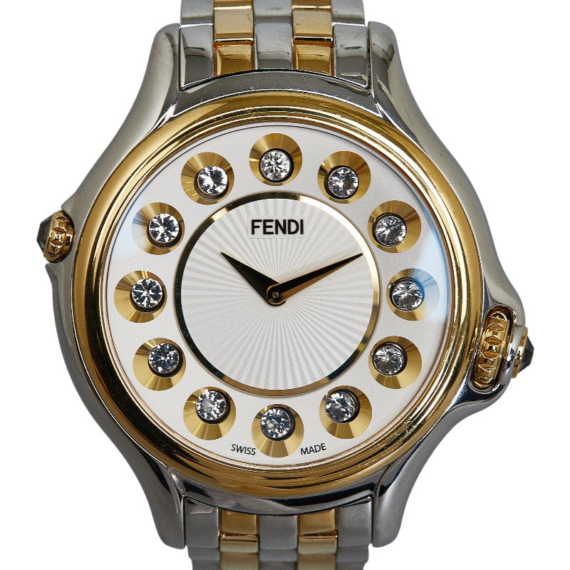 Fendi Crazy Karat 1P Diamond  10500L Quartz White Character Disc Stainless Steel Men FI [High-Range] Fendi []