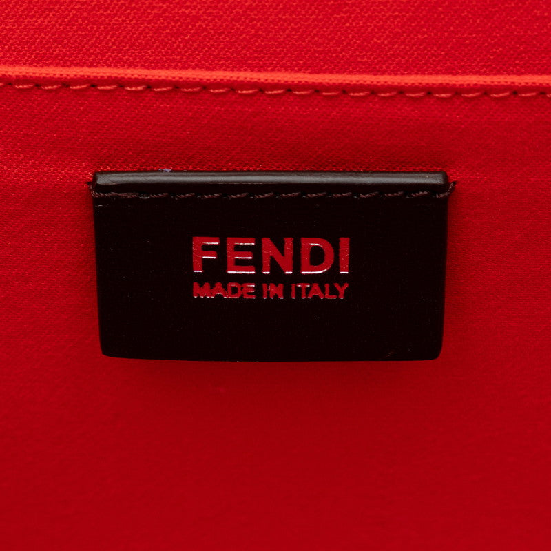 Fendi Demi-Jul Handbag 2WAY 8BT222 Orange Red Silver Leather  Fendi