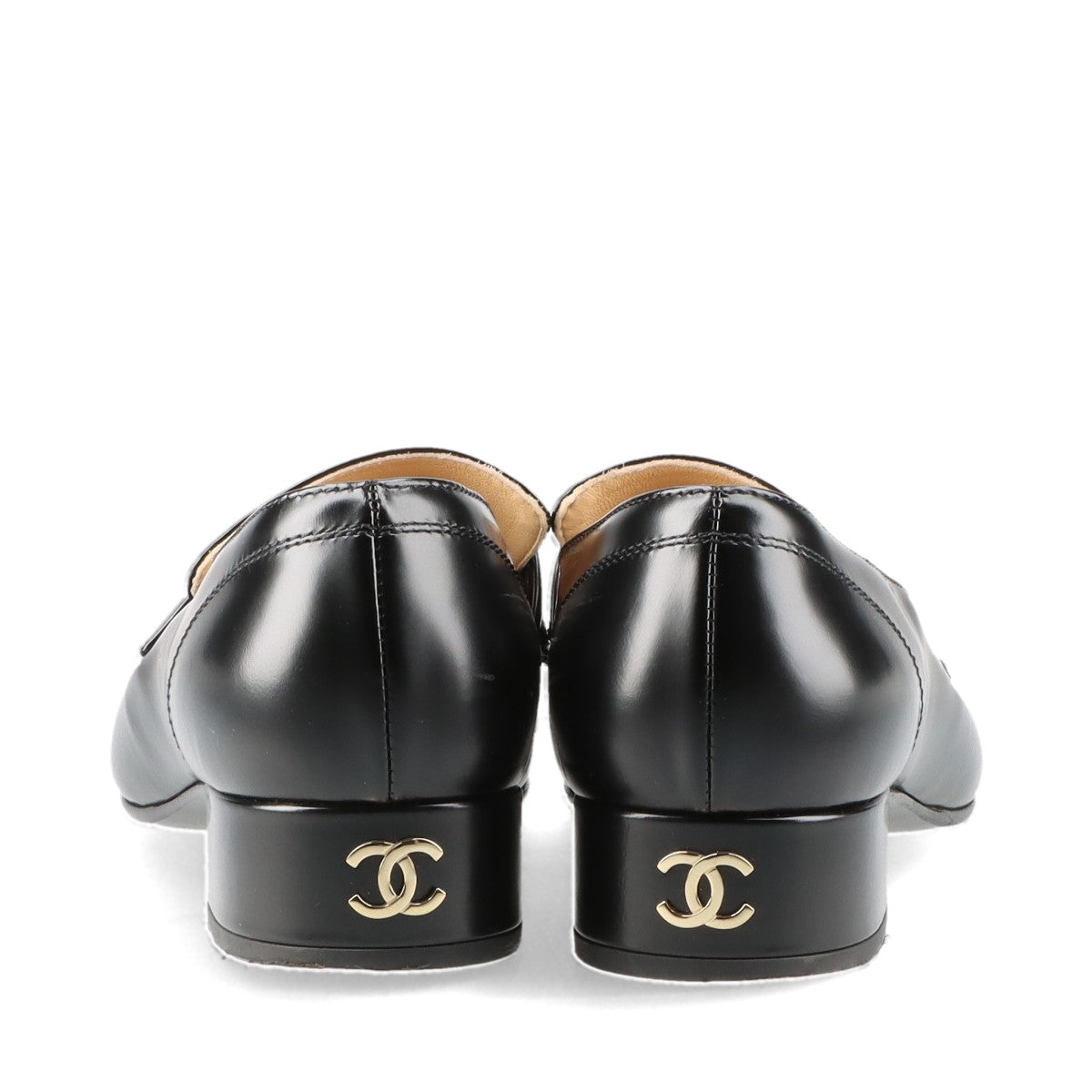 Chanel Coco Leather  36.5C  Black G45123 Logo  Footprints on the Insole