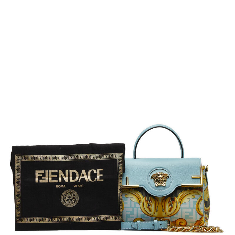 Fendi  Versaca Versace FACE FENDACE LA MEDUESA 2WAY DBFI039 Light Blue Multicolor Leather  FENDI