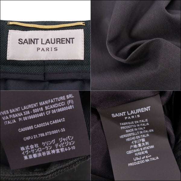 Saint Laurent  Saint Laurent  Panthers Wide Pants Wool Bottoms  Made in Italy 34 (S equivalent) Green