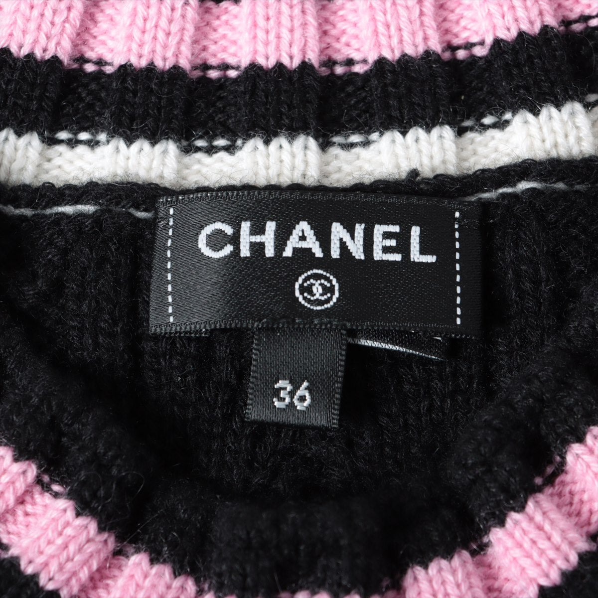 Chanel Coco Button 23SS Cashmere x Cotton e One Earrings 36  Black x Pink P74554 Box