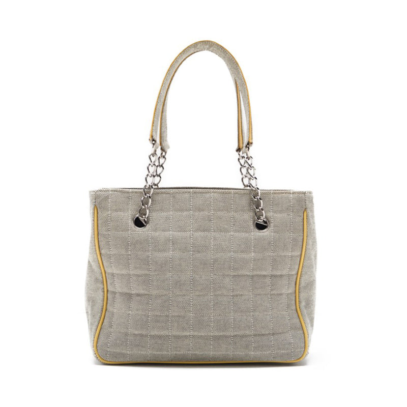 CHANEL . 5 Camelia Handbag Canvas  Emmel Grey × Yellow  Handbag ' Bag Hybrid 【 Delivery】 Honeymoon Online