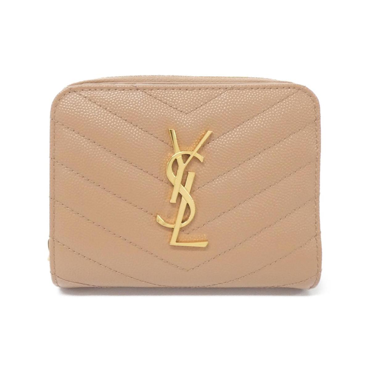 Saint Laurent Zip Coin Wallet Beige 668288 BOW01