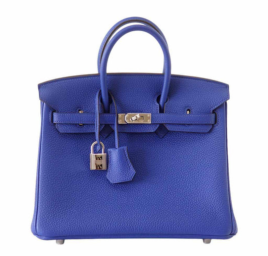 Hermes Birkin 25 Bleu Electric Bag