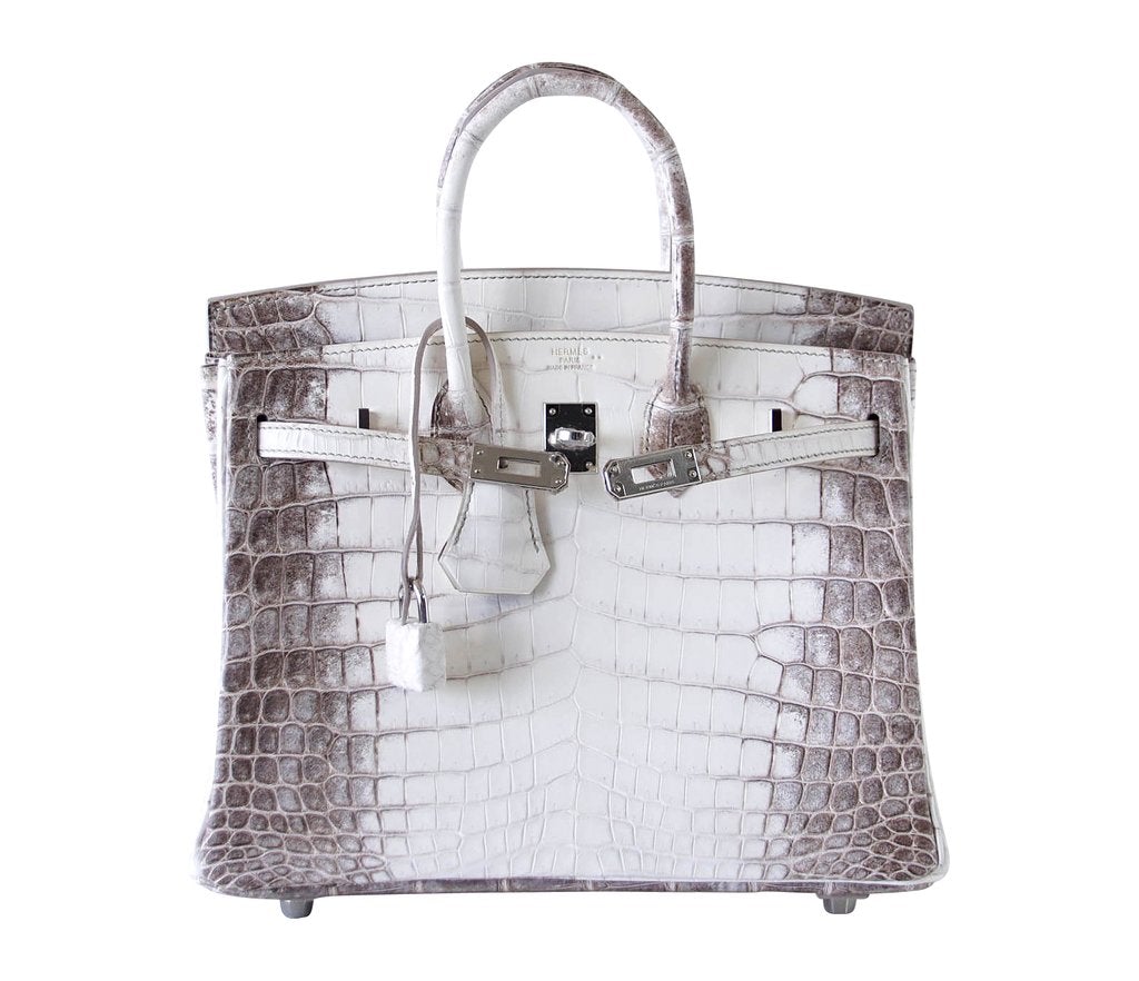 Hermes Birkin 25 Blanc Himalaya Crocodile Bag PHW