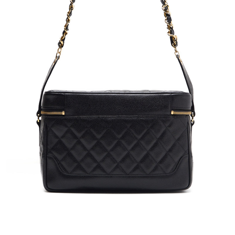 Chanel Matrasse Circle Coco Charm Vanity Bag Chain Shoulder Caviar S Black   Shoulder Bag  【 Ship】【SS】 Vintage s Online