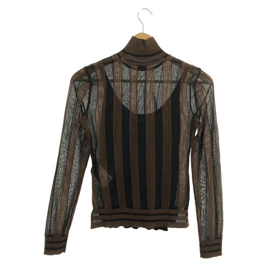 Fendi Fendi Strip High-Neck e  Tops Silk Nylon  Brown FZY923AAEQ