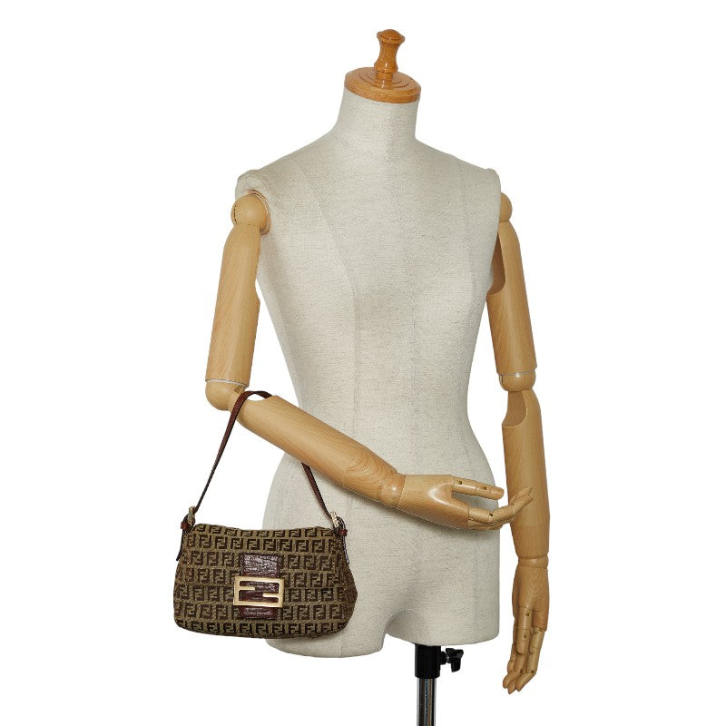 FENDI FENDI  8BR180 Shoulder Bag Canvas/Leather Beige Brown