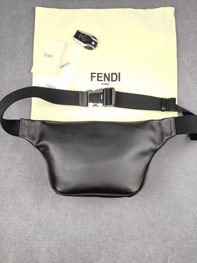 Fendi Little Monster Belt Bag Black/Yellow For Men, Men&#8217;s Bag 7.9in/20cm FF