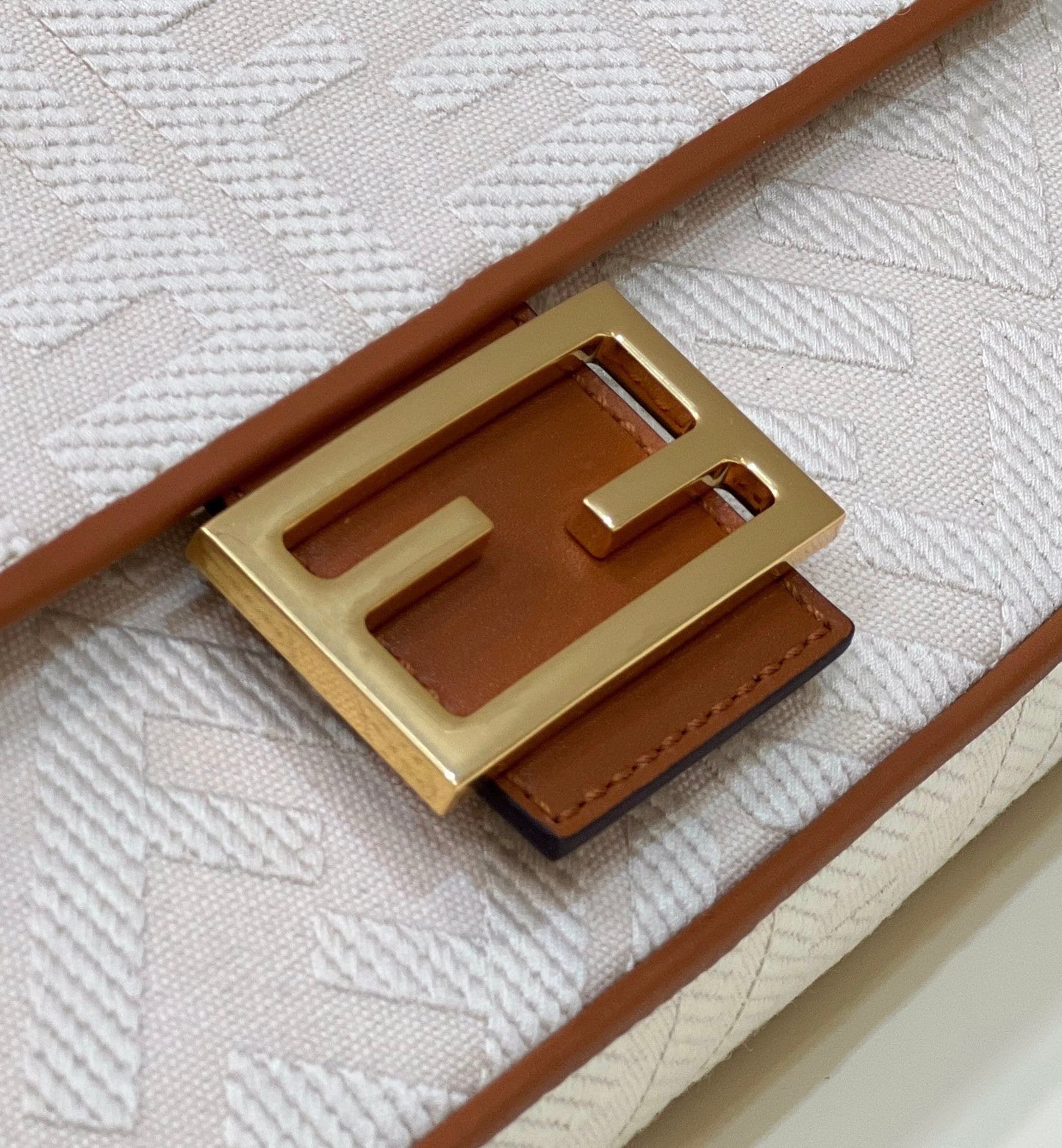 Fendi Baguette White Crossbody Bag