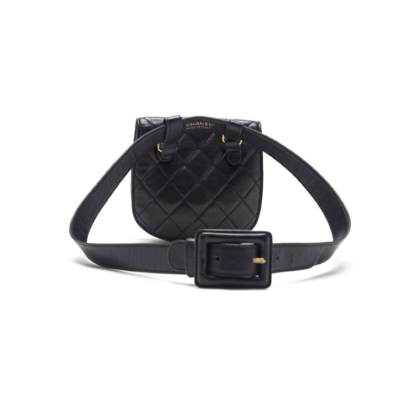 Chanel Matrasse Turn-Lock Waist Bag  Black  S Bag Wester Bag ' Shell Bag Hybrid  Ship Eb Shell Online