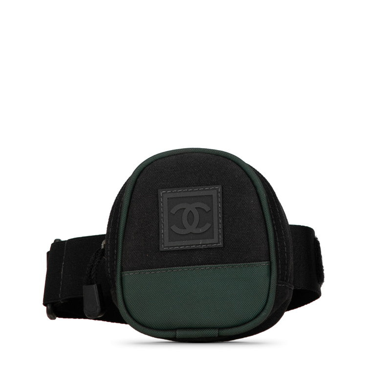 Chanel Sports Line Coco Arm Pouch Mini  Green Black Canvas  Chanel