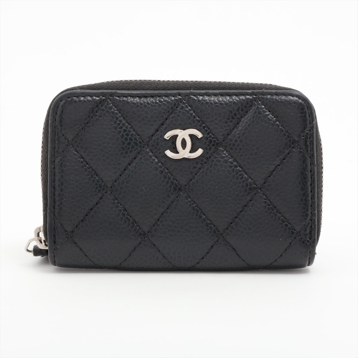 Chanel Matrasse Cavia S Coin Case Black Silver G  25th