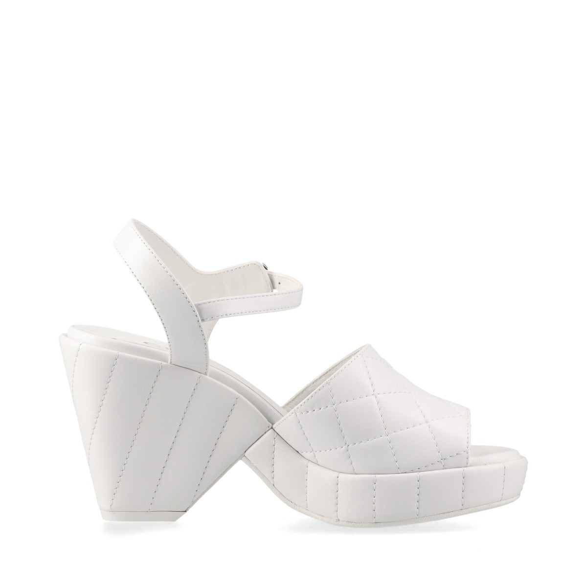 Chanel Coco Leather Sandals 35  White G45637