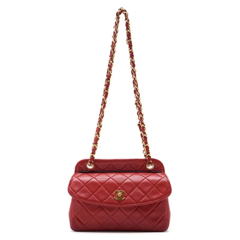 CHANEL 【CHANEL】 Mini Traverse Roundflip Chain Shoulder  Red  Shoulder Bag Miniature Shoulder Bag  Bag Hybrid 【 Delivery】  Yabok Online