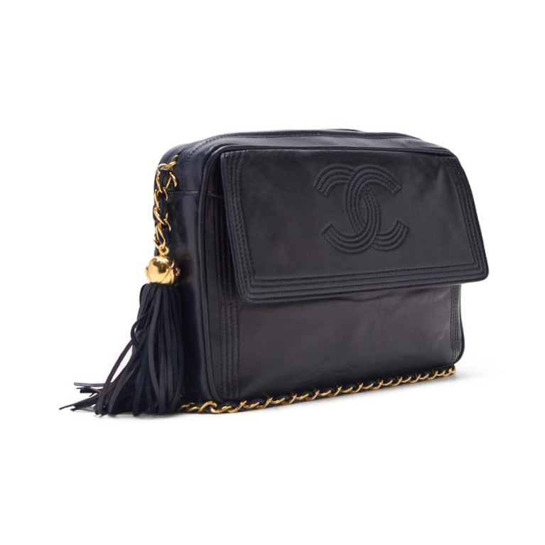 Chanel Coco Chain Shoulder  Fringes  Navy (Gen Gold ) Shoulder Bag   Ship Free Shipping] Navy s Online