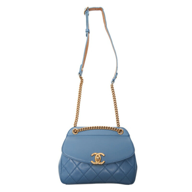 CHANEL 【CHANEL】 Mini Traverse Roundflip Chain Shoulder  Blue (Gen Gold ) Shoulder Bag Miniature Shoulder Bag  Bag Hybrid 【 Ship】 Acoustic Online