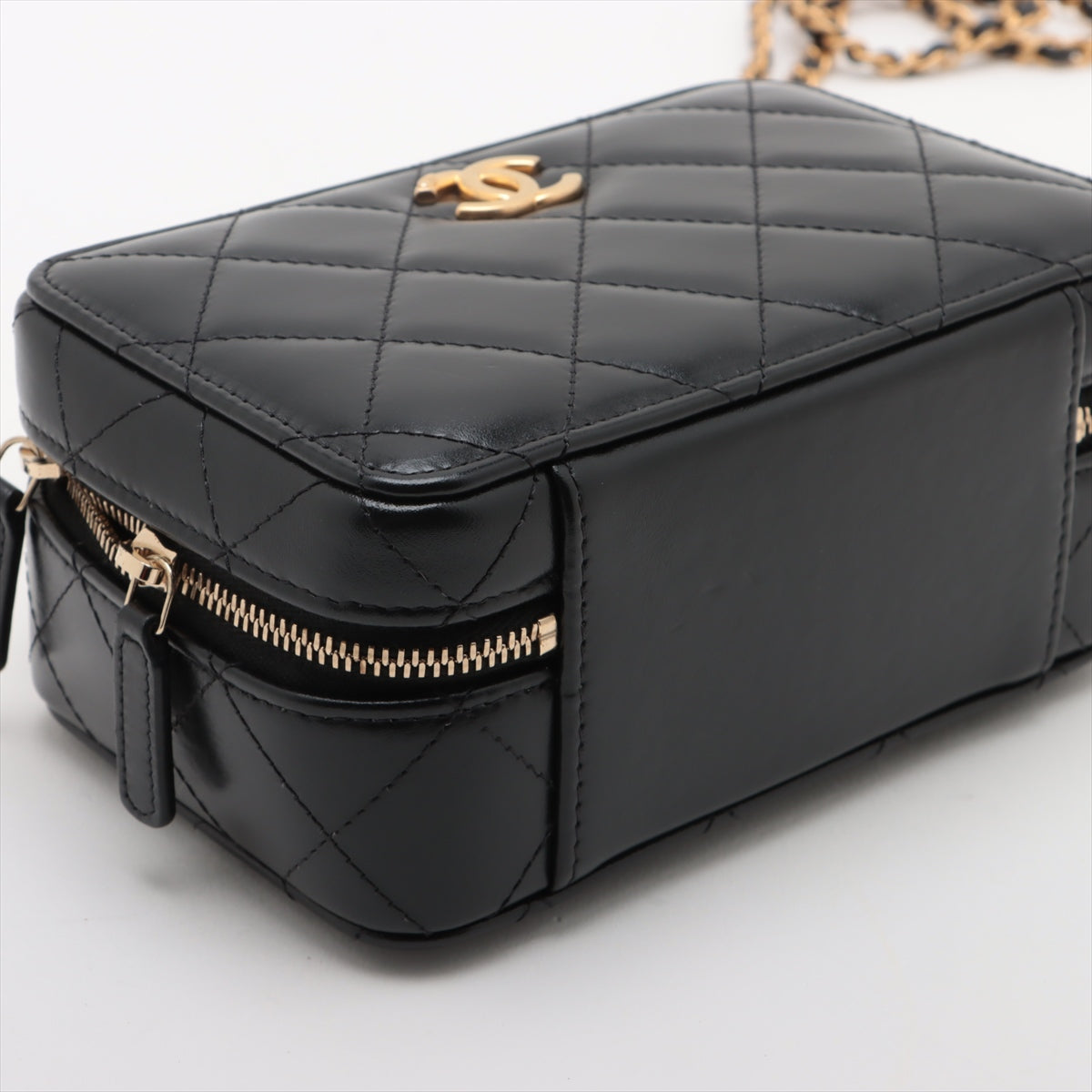 Chanel Lambskin  Vanity Bag Black G  AP3246