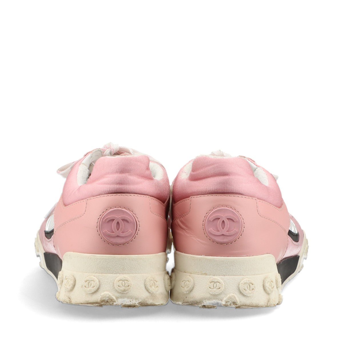 Chanel Coco Leather X Fabric Trainers EU40  White X Pink G34086 Mesh