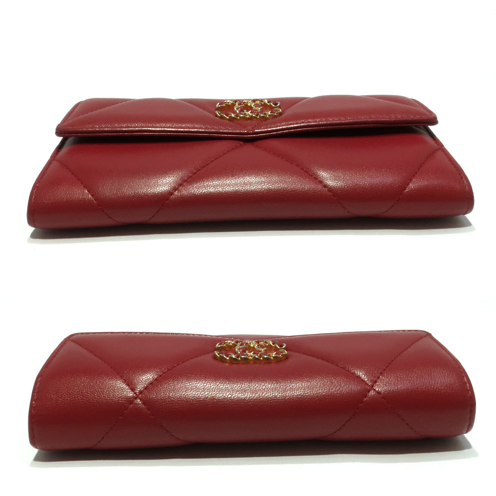 Chanel Matrasse Long Wallet  Wine Red Bordeaux Coco  ly G