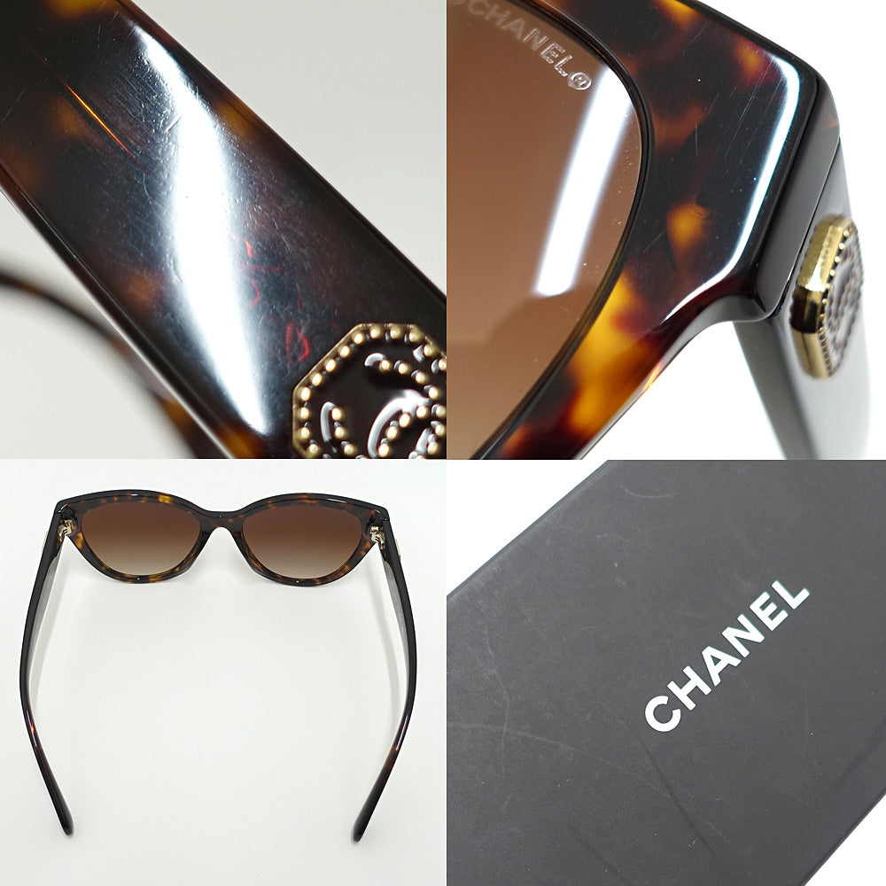 Chanel S Eyewear Butterfly Shape Coco 5477-A c.714/S5 Brown GD G   Female Fashion  Sunglasses Case Cross Box