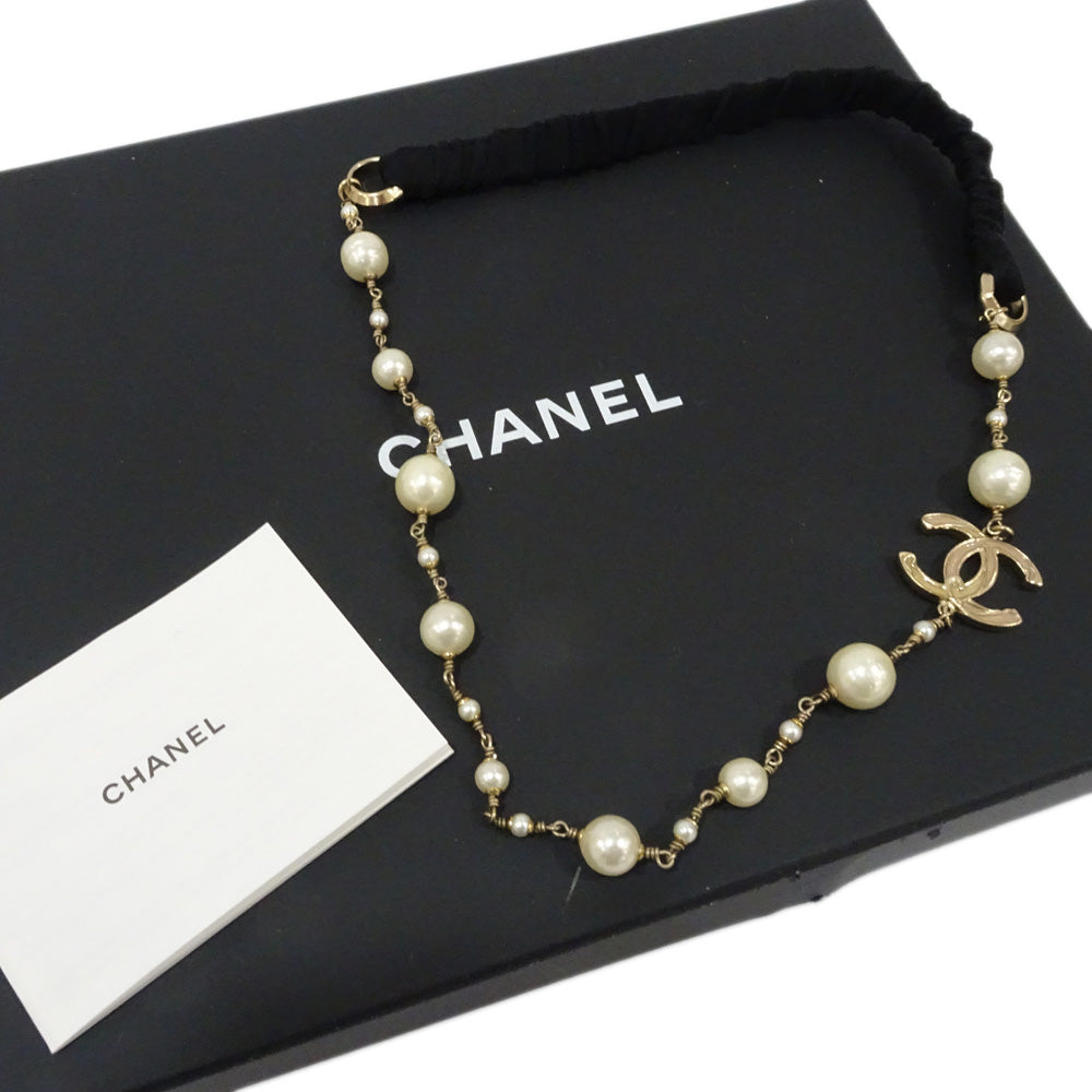 CHANEL Hair Band Coco  Pearl 10P Hair Accessories Small