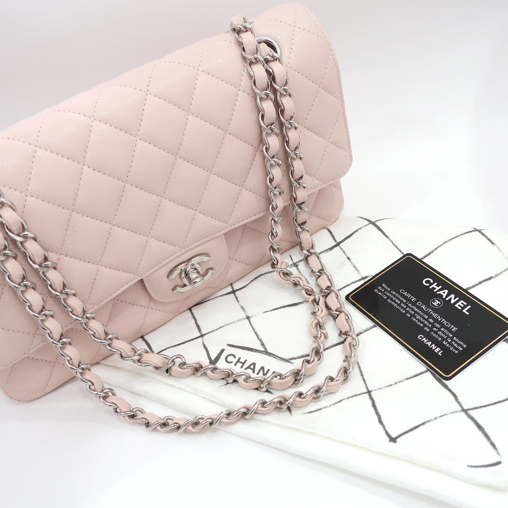 Chanel Bag Matrasse 25 A01112 Chain Shoulder CC Mark W Flap Caviar S Pink/SV G   Women 19th/8-digit   Card  Bag